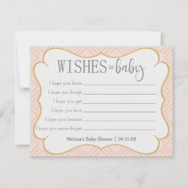 Pastel Peach en goudgeometrische wensen voor Baby