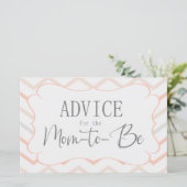 Pastel Peach en Grey Zig Zag Advice Kaart (Staand voorkant)