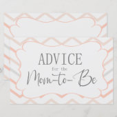 Pastel Peach en Grey Zig Zag Advice Kaart (Voorkant / Achterkant)