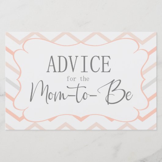 Pastel Peach en Grey Zig Zag Advice Kaart (Voorkant)