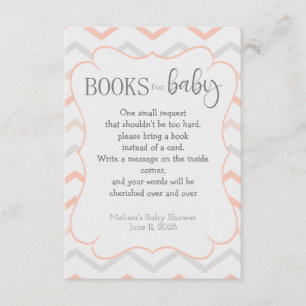 Pastel Peach en Grey Zig Zag Books for Baby Informatiekaartje