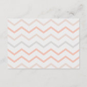 Pastel Peach en Grey Zig Zag RSVP Informatiekaartje (Achterkant)