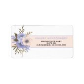 Pastel Peach en Violet Five Petal Wilde Rozen Etiket (Voorkant)