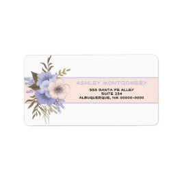 Pastel Peach en Violet Five Petal Wilde Rozen Etiket