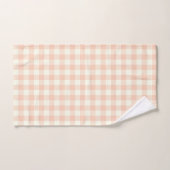 Pastel Peach Gingham Buffalo Check Pset Pattern Bad Handdoek (Handdoek)