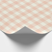 Pastel Peach Gingham Buffalo Check Pset Pattern Cadeaupapier (Hoek)