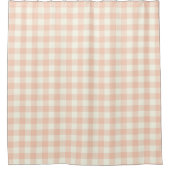 Pastel Peach Gingham Buffalo Check Pset Pattern Douchegordijn (Voorkant)