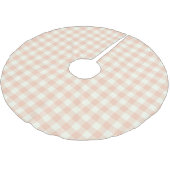 Pastel Peach Gingham Buffalo Check Pset Pattern Kerstboom Rok (Gekanteld)