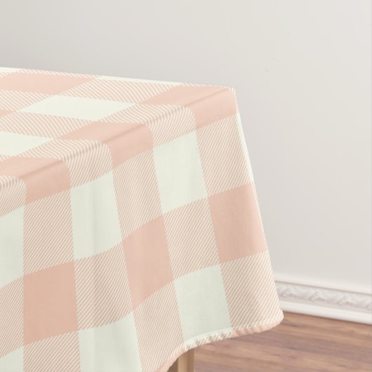 Pastel Peach Gingham Buffalo Check Pset Pattern Tafelkleed (Voorbeeld)