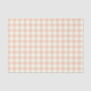 Pastel Peach Gingham Buffalo Check Pset Pattern Tissuepapier