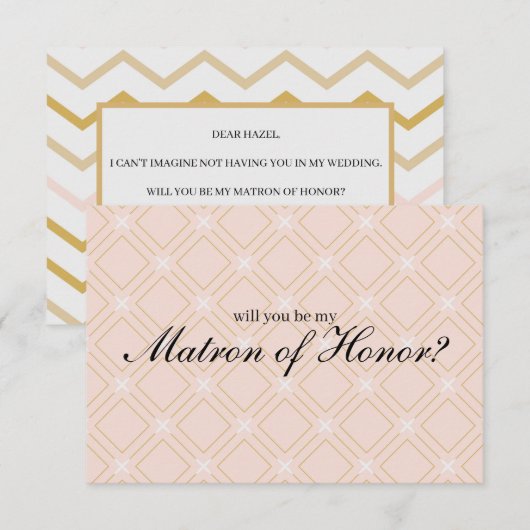Pastel Peach Gold zal je zijn als mijn matron van  (Voorkant / Achterkant)