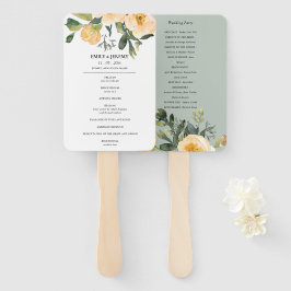 PASTEL PEACH GRAY PEONY FLORAL WEDDING PROGRAMMA HANDWAAIER