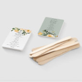 PASTEL PEACH GRAY PEONY FLORAL WEDDING PROGRAMMA HANDWAAIER (Niet-gemonteerd)