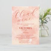 Pastel Peach Kleur Cloud Negen Baby shower Kaart (Staand voorkant)