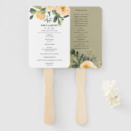 PASTEL PEACH KRAFT PEONY FLORAL WEDDING PROGRAMMA HANDWAAIER