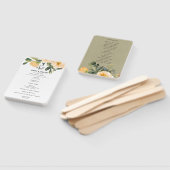 PASTEL PEACH KRAFT PEONY FLORAL WEDDING PROGRAMMA HANDWAAIER (Niet-gemonteerd)