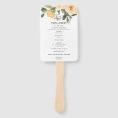 PASTEL PEACH KRAFT PEONY FLORAL WEDDING PROGRAMMA HANDWAAIER (Voorkant)