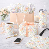 Pastel Peach Lavender Floral Sage Chevron Tote Bag