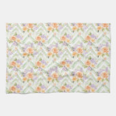 Pastel Peach Lavender Sage Floral Kitchen Towel Theedoek (Horizontaal)