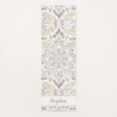 Pastel Peach Mandala Yoga Mat met Aangepaste Naam (Voorkant)