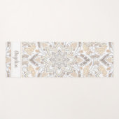 Pastel Peach Mandala Yoga Mat met Aangepaste Naam (Voorkant (horizontaal))