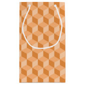 PASTEL PEACH ORANJE GEOMETRISCHE KUBPATRONEN KLEIN CADEAUZAKJE (Achterkant)