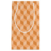 PASTEL PEACH ORANJE GEOMETRISCHE KUBPATRONEN KLEIN CADEAUZAKJE (Voorkant)