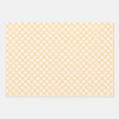 Pastel Peach Oranje Gingham Check Pset Pattern Inpakpapier Vel (Voorkant)