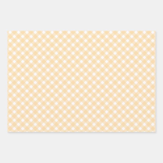 Pastel Peach Oranje Gingham Check Pset Pattern Inpakpapier Vel (Voorkant)
