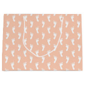 PASTEL PEACH ORANJE ROWS OF BABY FEET GROOT CADEAUZAKJE (Voorkant)