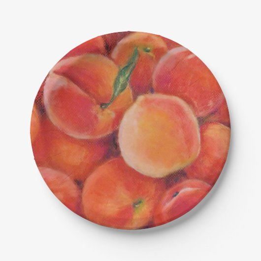 Pastel Peach Paper Borden Summer Garden Papieren Bordje (Voorkant)