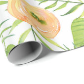 Pastel peach peonies lush flower cadeaupapier (Rol Hoek)