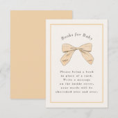 Pastel Peach Plaid Bow Elegant Baby shower Informatiekaartje (Voorkant / Achterkant)