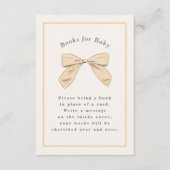 Pastel Peach Plaid Bow Elegant Baby shower Informatiekaartje (Voorkant)