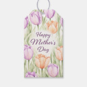 Pastel Peach Purple Spring Floral Mother's Day Cadeaulabel (Voorkant)