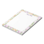 Pastel Peach Purple Spring Floral Name Notepad Notitieblok (Linkerzijde)