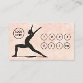 Pastel Peach QR Code Yoga Loyaliteit Kaart Klantenkaartje (Voorkant)
