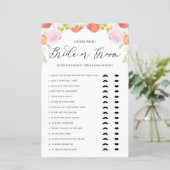Pastel Peach raad wie bride of Groom Shower Game (Staand voorkant)