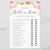 Pastel Peach raad wie bride of Groom Shower Game (Voorkant)