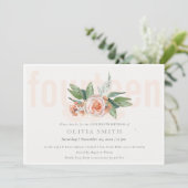 Pastel Peach Roos Floral Bunch 14 Birthday Invite Bedankkaart (Staand voorkant)