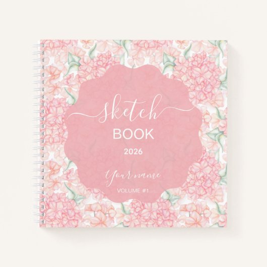 Pastel peach rose notitieboek (Voorkant)