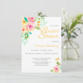 Pastel Peach roze Roses Vrijgezellenfeest Kaart (Staand voorkant)