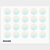 pastel peach turquoise ronde sticker (Vel)
