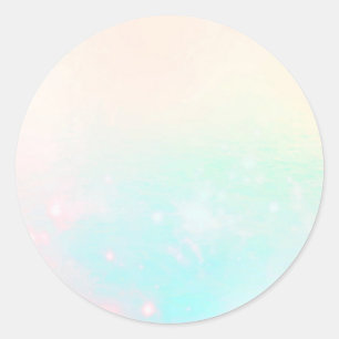 pastel peach turquoise ronde sticker