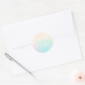 pastel peach turquoise ronde sticker (Envelop)