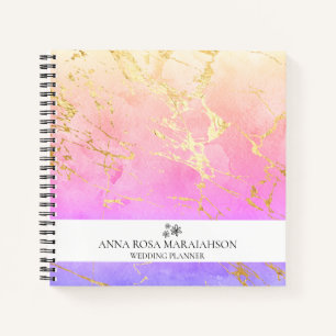*~* Pastel Peach Weddenschap Business Gold AP3 Notitieboek