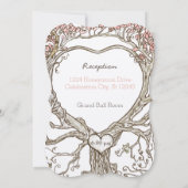 Pastel Peachy Coral Blush Pink Boho Heart Shaped Kaart (Achterkant)