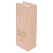 Pastel Peachy Favor gift Vrijgezellenfeest Wijn Cadeautas (Voorkant Gekanteld)