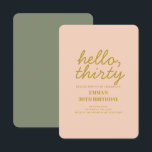 Pastel Peachy Hallo Dertigjarige uitnodiging<br><div class="desc">Pastel Pink Golden Hallo Derty Typography Birthday uitnodiging</div>