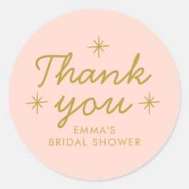 Pastel Peachy handschrift Vrijgezellenfeest Ronde Sticker